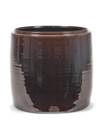 Brown ceramic planter  by Serax on a white background