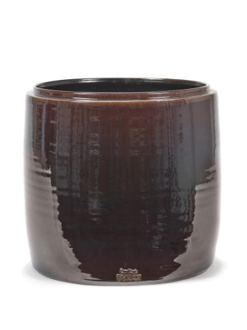 Brown ceramic planter  by Serax on a white background