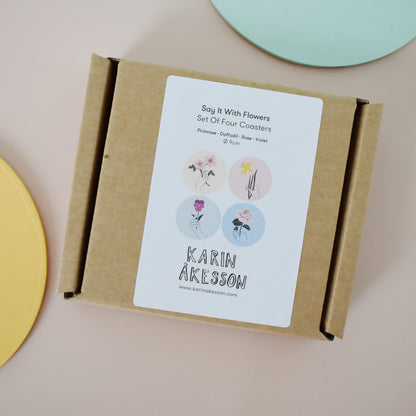 Say It With Flowers Set Of Four Coasters