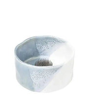 Burgon & Ball Fuji ikebana set with blue grey stoneware bowl and kenzan