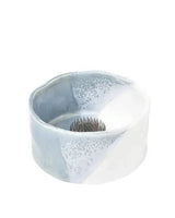 Burgon & Ball Flower Arranging Bowl | Fuji Ikebana Set with Kenzan, Blue Grey Stoneware
