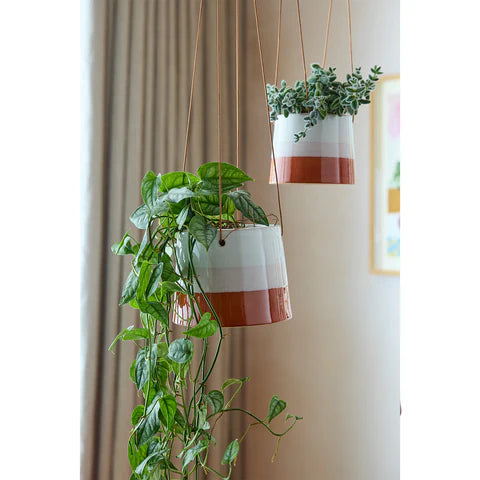 Hanging Pot in Terracotta & Blush