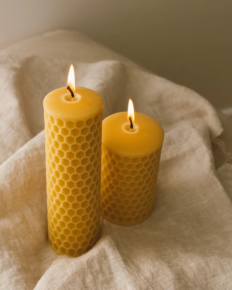 Honeycomb Beeswax Pillar Candle