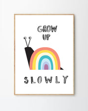2 Rainbow Snail Grow Up Slowly Print
