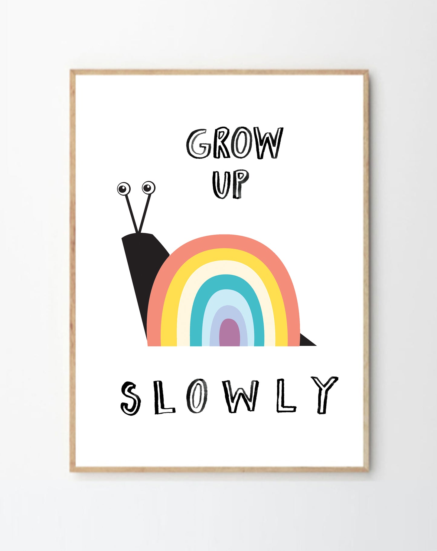 Rainbow Snail Grow Up Slowly Print