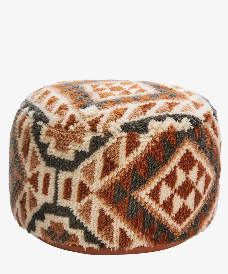 Patterned pouf on a white background