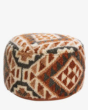Patterned pouf on a white background