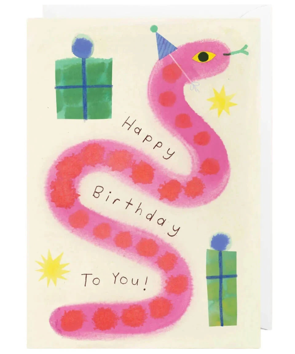 Holsen Studio Party Snake birthday greetings card