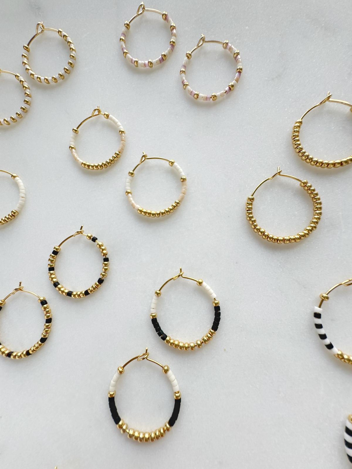 Glass Beads Mini Hoops