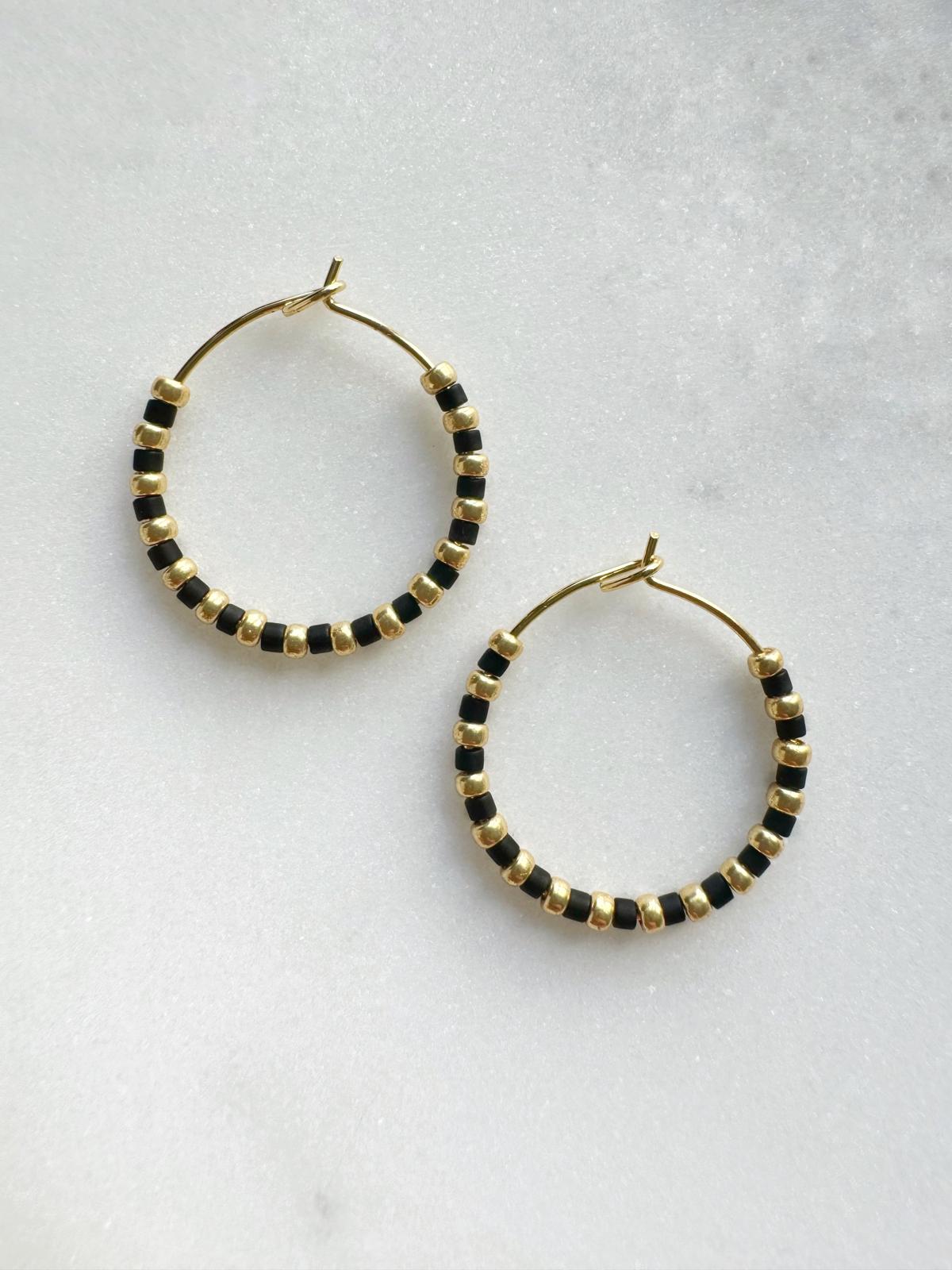 Glass Beads Mini Hoops