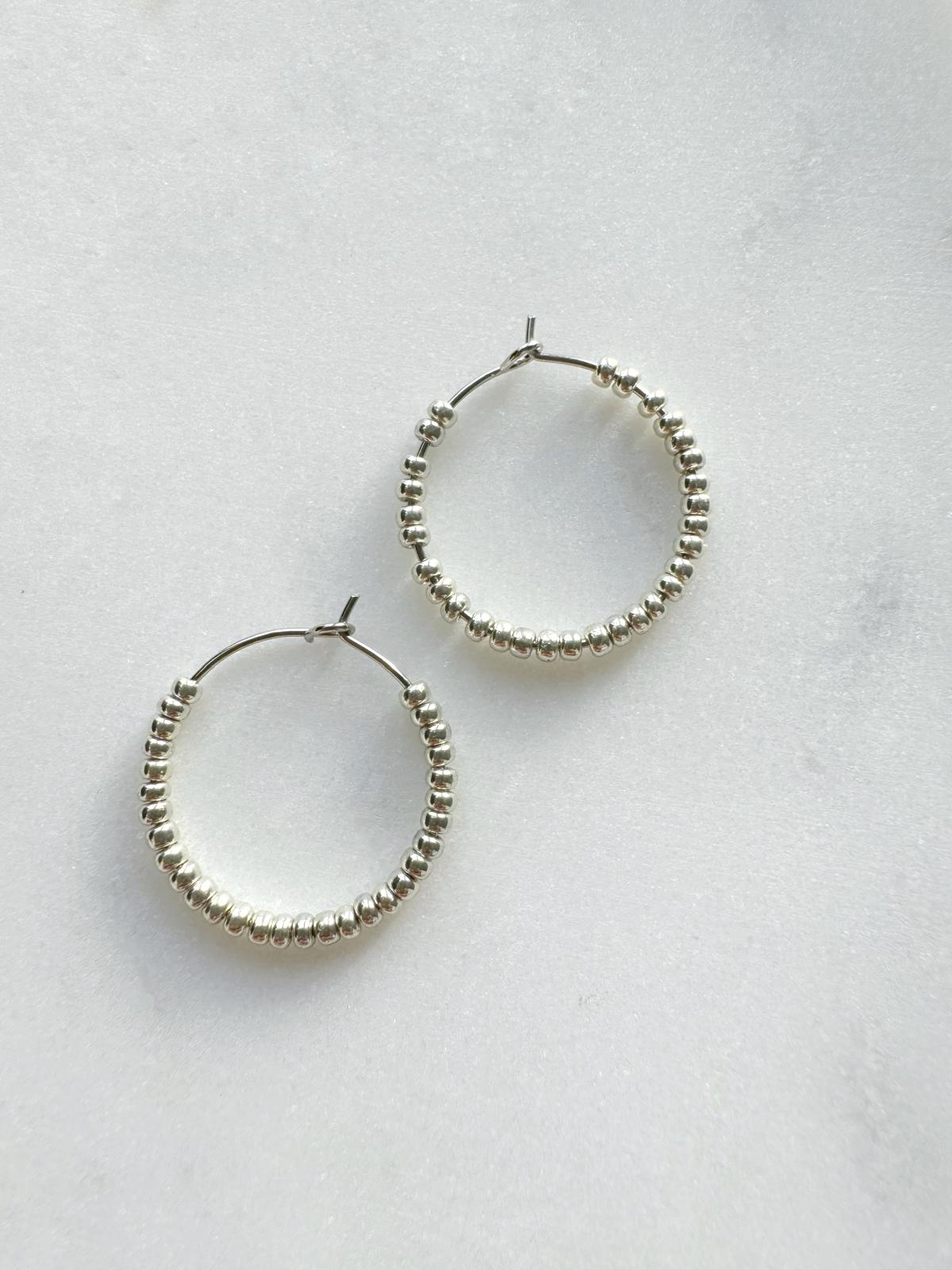 Glass Beads Mini Hoops