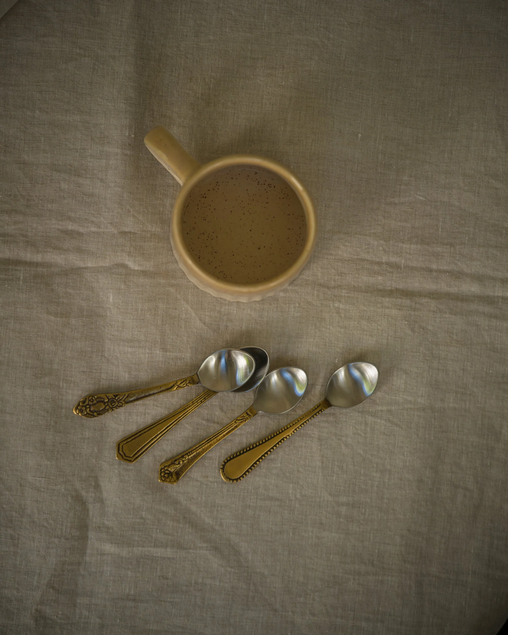 Antique Brass Teaspoons | Set of 4