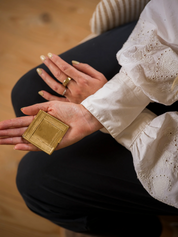 Antique Brass Pocket Vanity Mirror