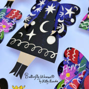 Butterfly Woman Sitting Joyeux Noel Greeting Card - Midnight Floral