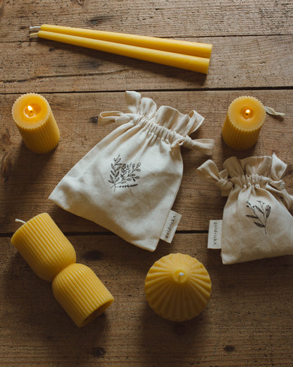 Beeswax Hourglass Pillar Candle