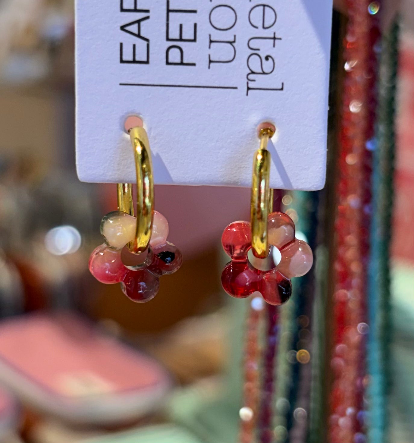 Sardinia Petite Resin Huggie Earrings | Flower Charm