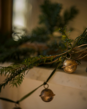 Jingle Bell Garland on Velvet Ribbon