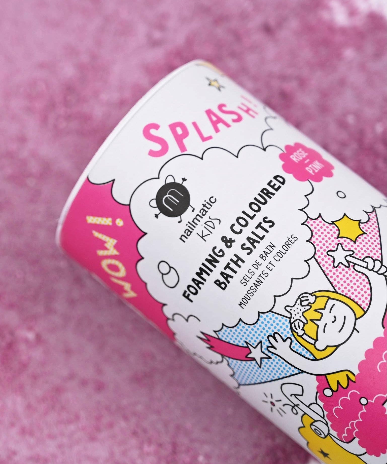 Nailmatic Kids foaming bath salts, pink, 250g pot
