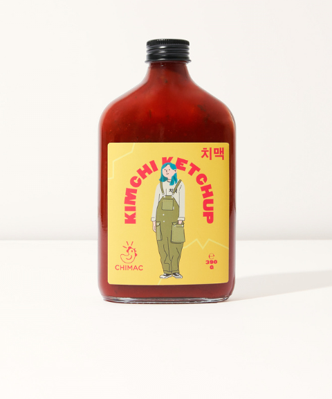 Chimac kimchi ketchup, bottle of Korean style tomato sauce
