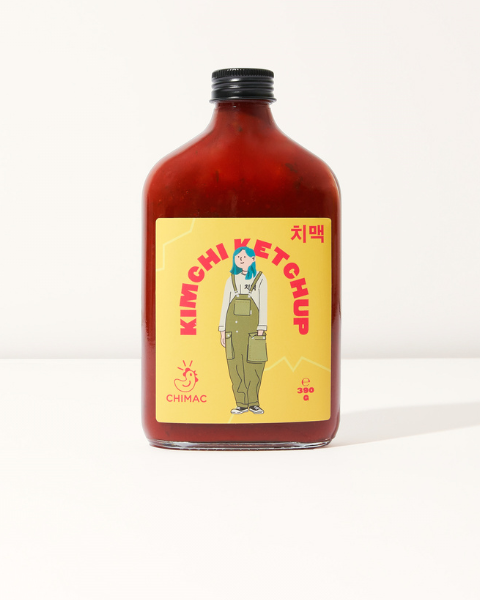 Chimac kimchi ketchup, bottle of Korean style tomato sauce