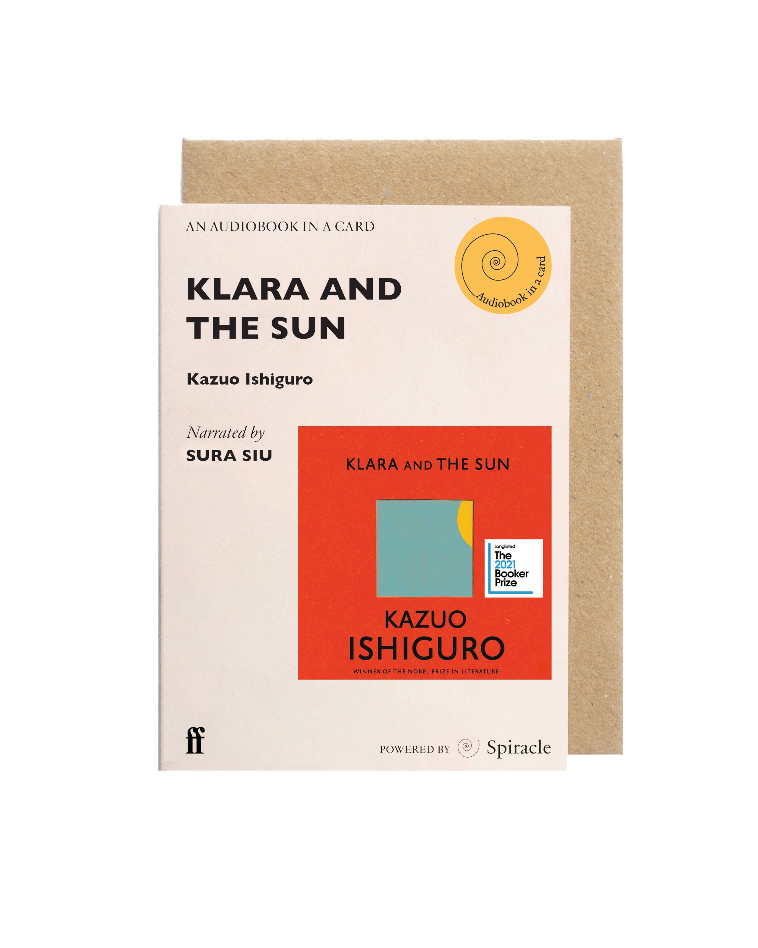 Spiracle Audiobook in a Card, Klara and the Sun by Kazuo Ishiguro
