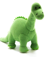 Knitted Diplodocus Dinosaur Soft Toy | Green, 40cm