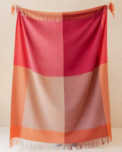Lambswool Blanket in Orange Frame Check