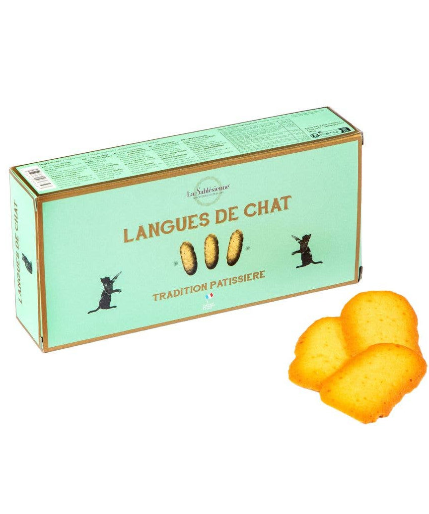 La Sablésienne cat's tongue biscuits in box, thin vanilla butter biscuits
6. Tags