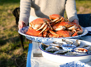 Splatter Enamelware Large Round Tray