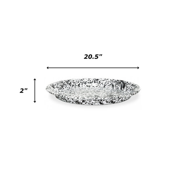 Splatter Enamelware Large Round Tray