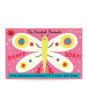 The Printed Peanut Happy Soap lemongrass handmade soap bar in illustrated box