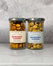 Olives Et Al lightly salted Marcona almonds, jar of almonds