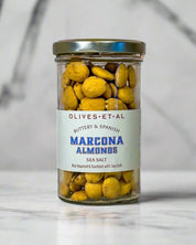 Olives Et Al lightly salted Marcona almonds, jar of almonds