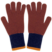 Men's Gloves | Lambswool Colour Block, Extra Long Cuff