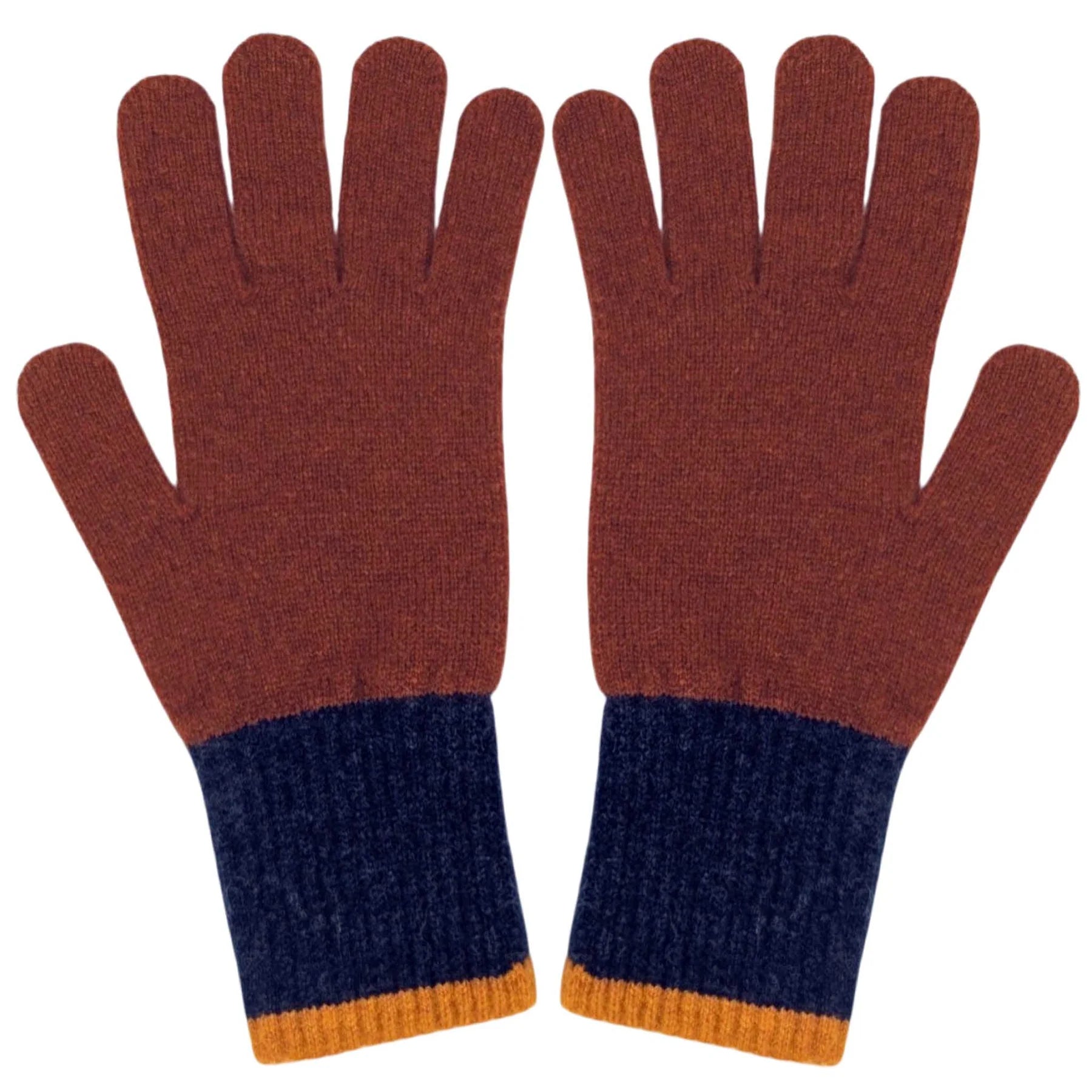 Men's Gloves | Lambswool Colour Block, Extra Long Cuff