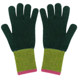 Men's Gloves | Lambswool Colour Block, Extra Long Cuff
