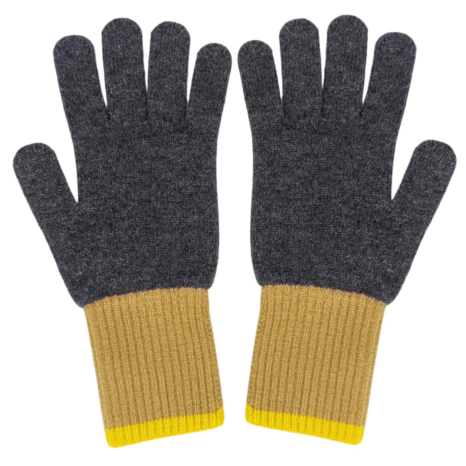 Men's Gloves | Lambswool Colour Block, Extra Long Cuff