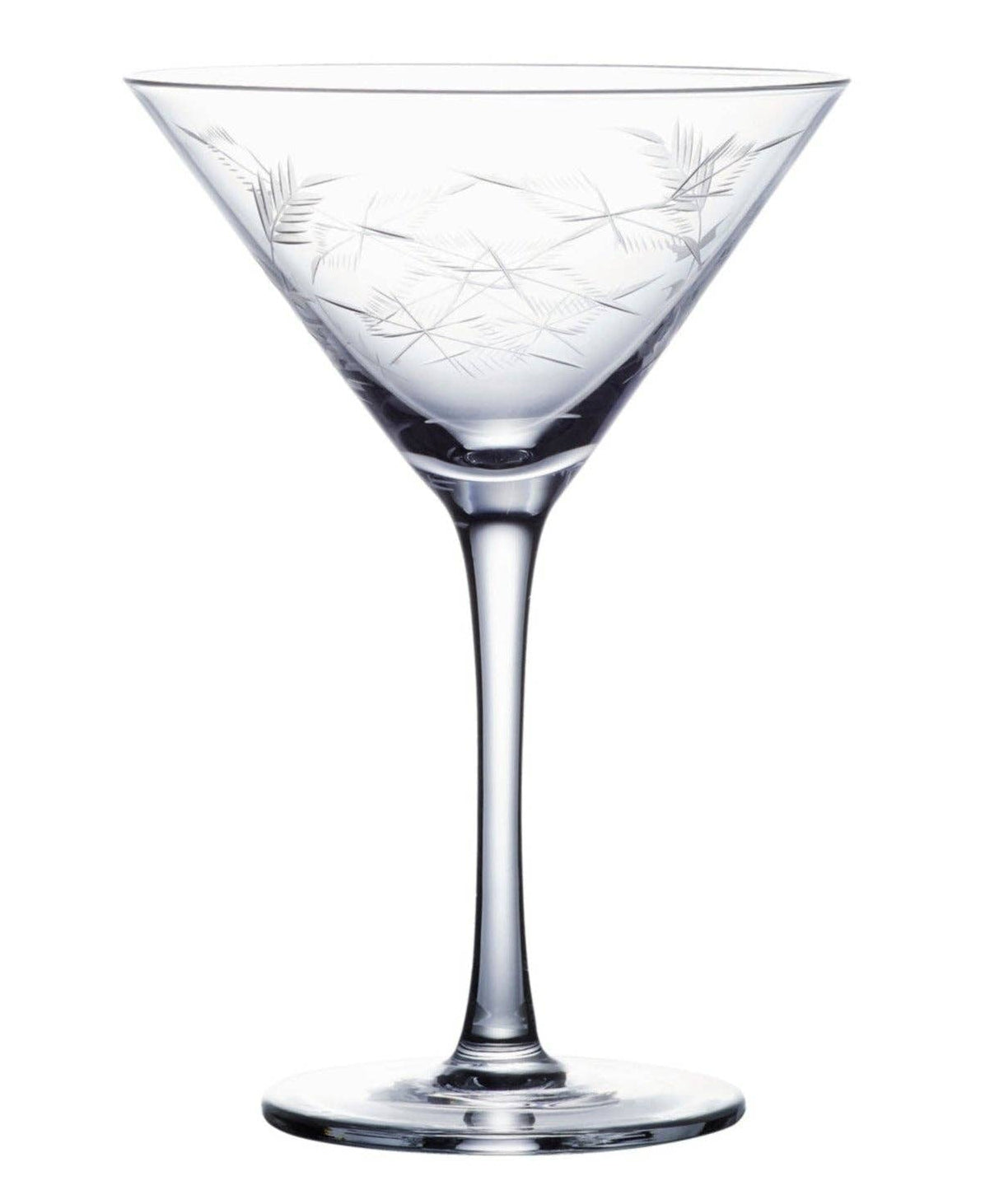 The Vintage List crystal martini glasses, fern design, set of two
