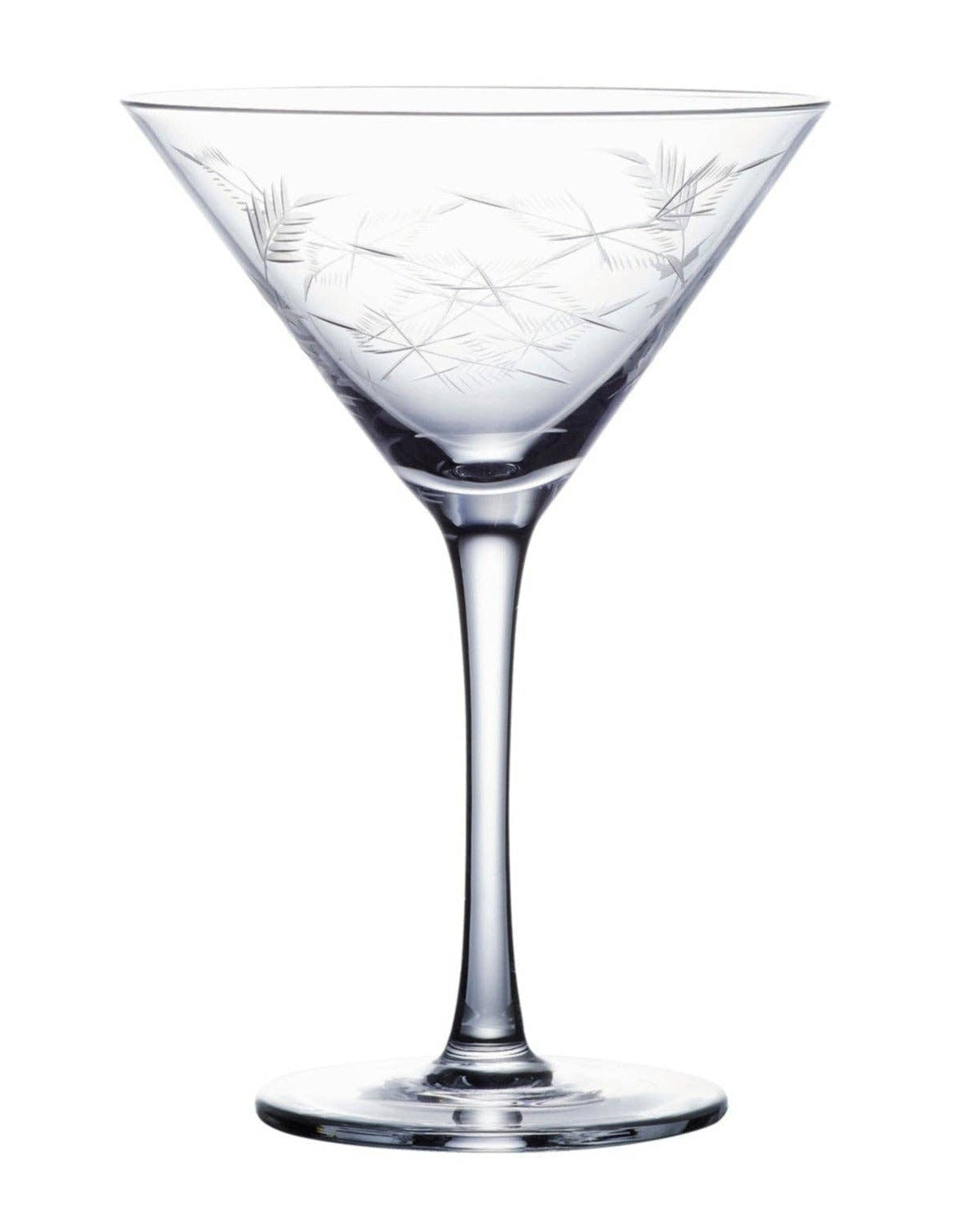 The Vintage List crystal martini glasses, fern design, set of two

