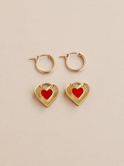 Mini Lyra Hoops in Red