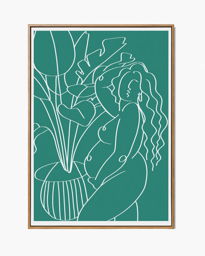 The Every Space Mum To Be A4 or A3 print in turquoise by Babes and Botanicals 