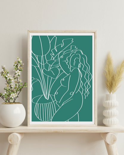 The Every Space Mum To Be A4 print in turquoise by Babes and Botanicals 