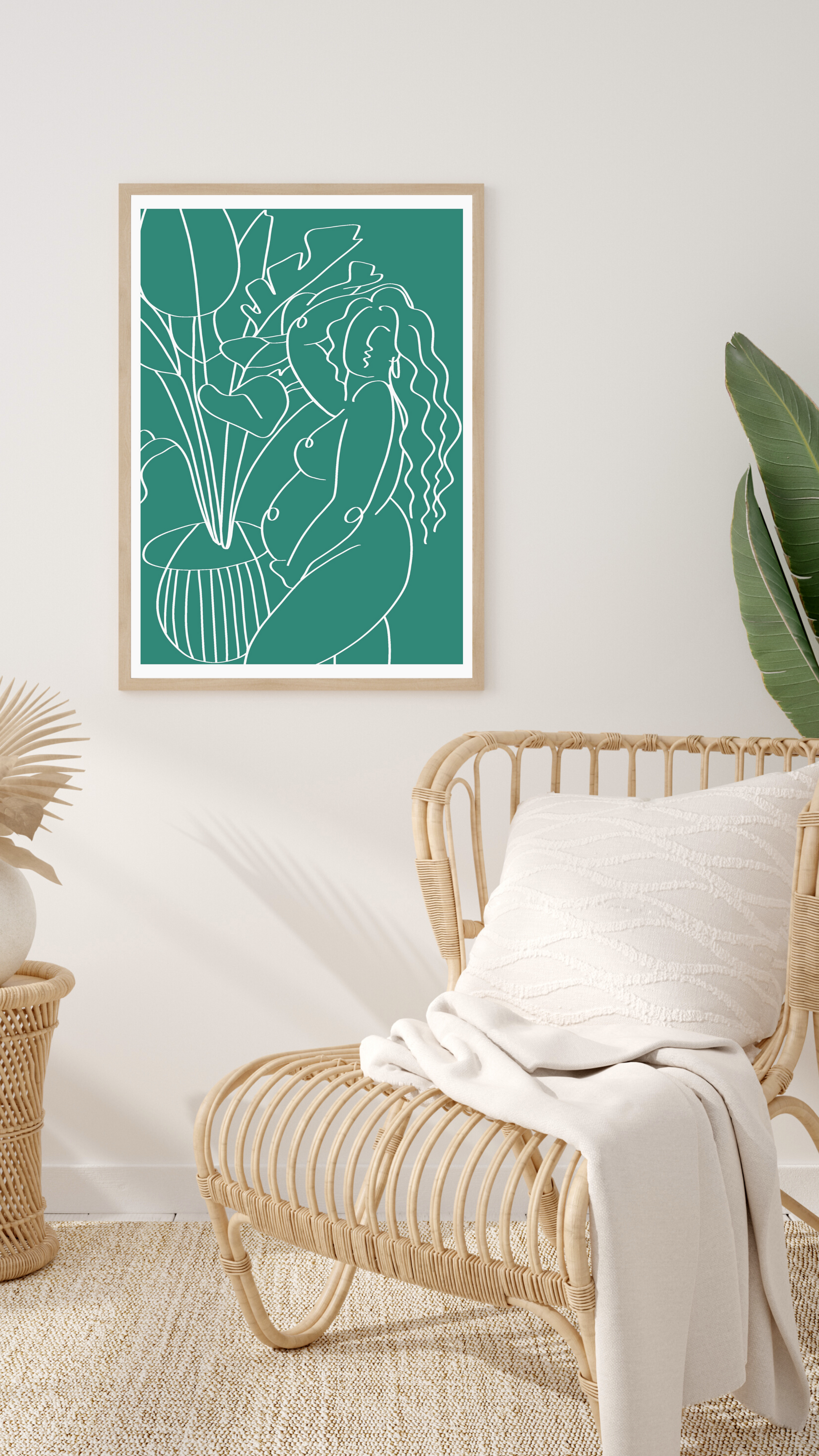The Every Space Mum To Be A3 print in turquoise by Babes and Botanicals 