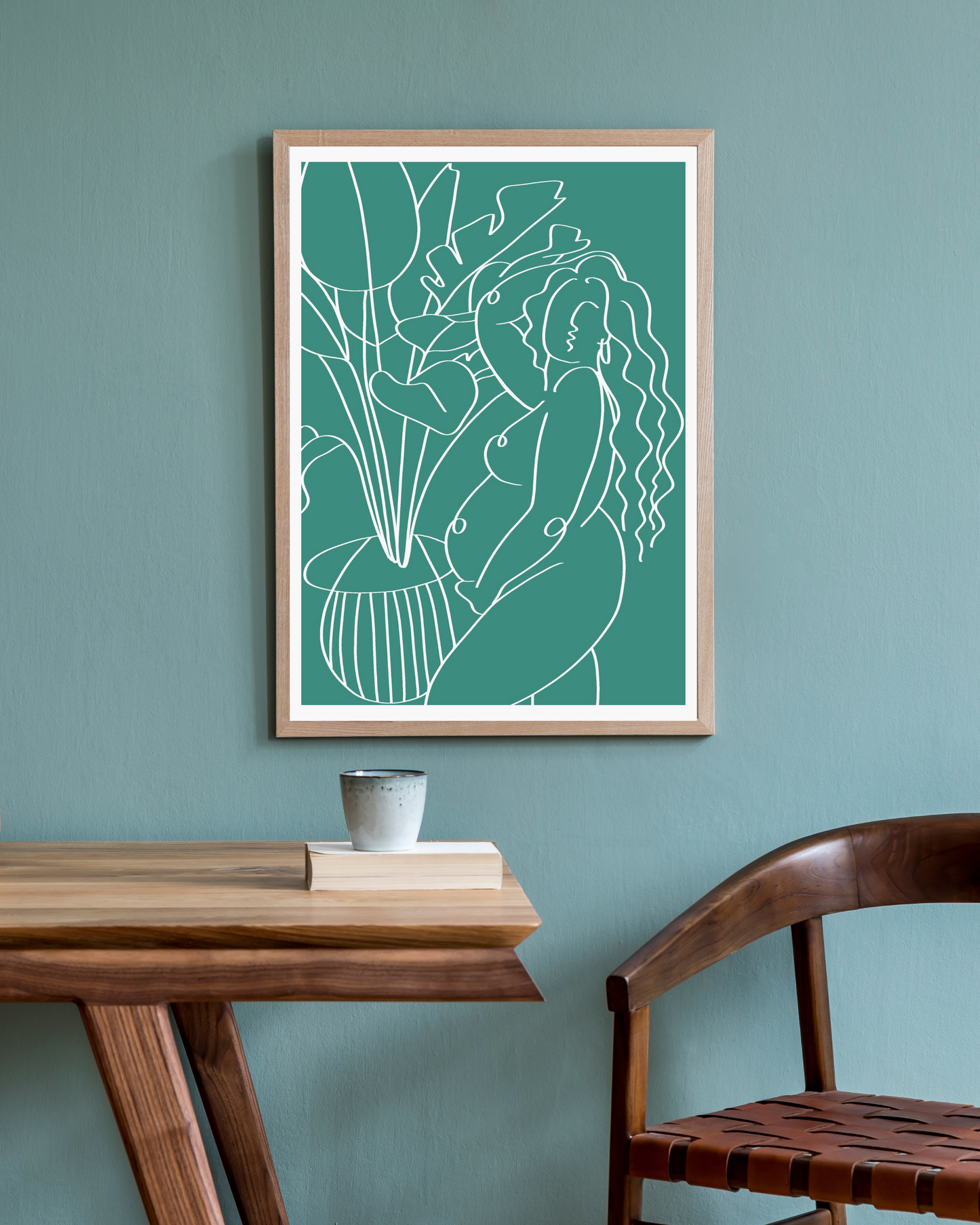 The Every Space Mum To Be A3 print in turquoise by Babes and Botanicals 