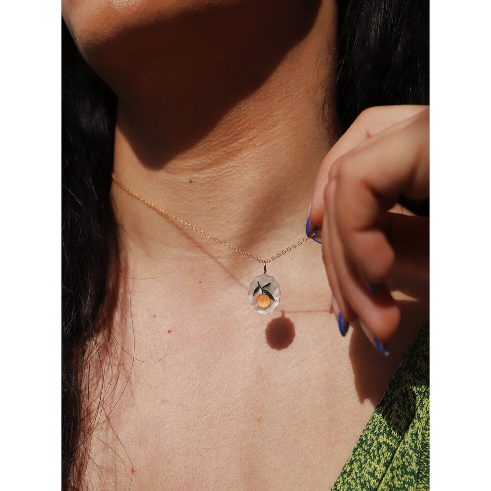 Orange Charm Necklace