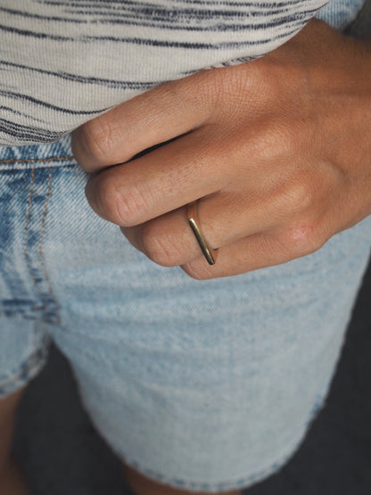 'Bonnie' D-Shape Ring in Brass