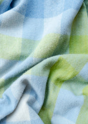 Recycled Wool Picnic Blanket | Blue Gradient Gingham