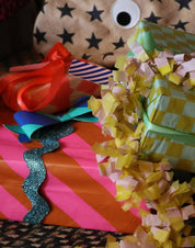 Luxury Tissue Paper | Chequerboard Diagonal Ginger & Fluorescent Pink