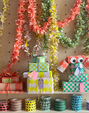 Luxury Tissue Paper | Chequerboard Diamond  Green & Pink