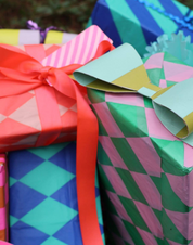 Luxury Tissue Paper | Diamond Stripe Fluoro Orange & Peach